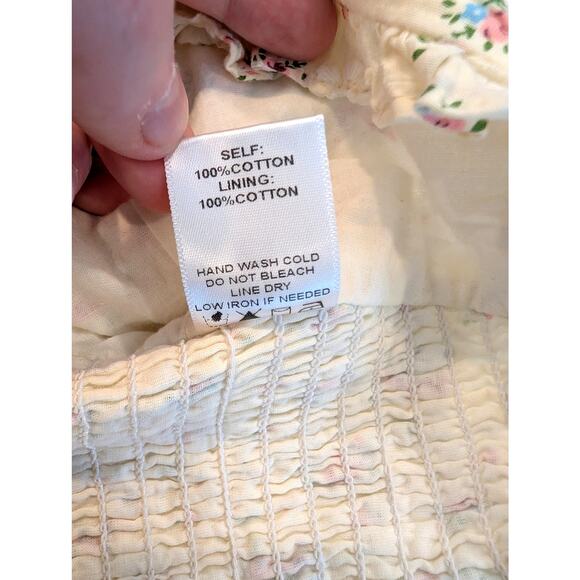 Altar’d State Floral Puff Sleeve Crop Top XS Cottagecore Peasant Smocked - Picture 7 of 7